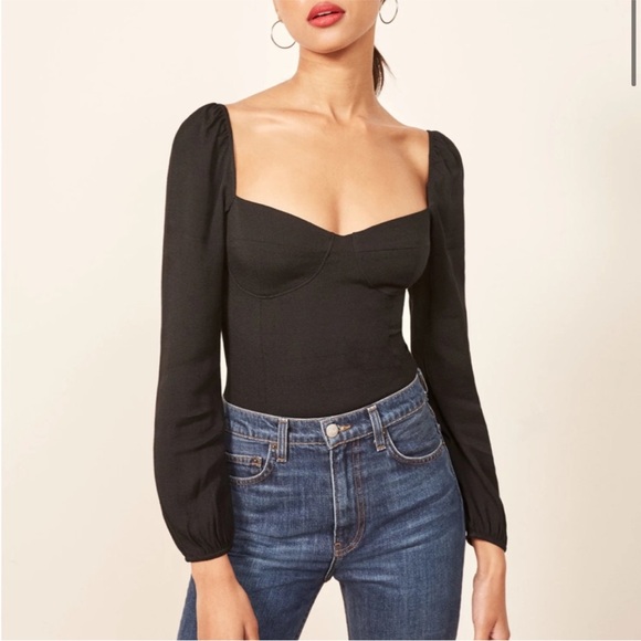 Reformation Tops - Reformation Reign Long Sleeve Top Black Size 10 Made in USA